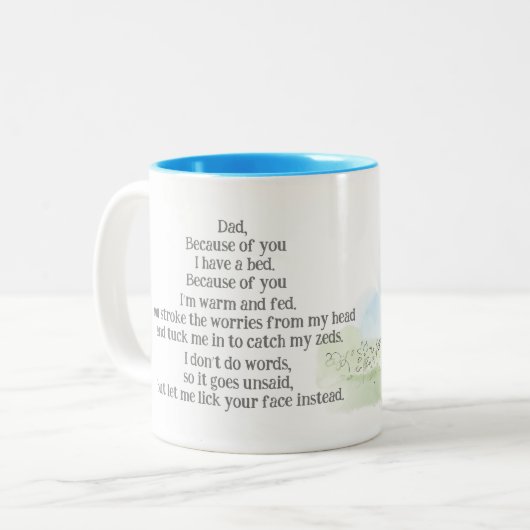 Vaderdag Mok van de hond (Voorkant links)