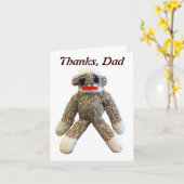 Vaderdag Monkey Business, Sock Monkey Kaart (Gele Bloem)