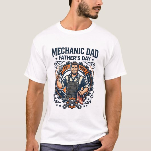 Vaderdag monteur vader shirt grappige werkende vad (Voorkant)