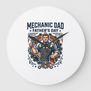 Vaderdag monteur vader shirt grappige werkende vad grote klok