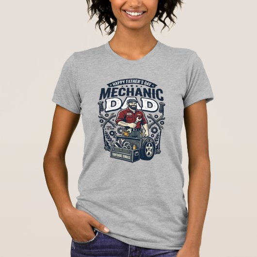 Vaderdag monteur vader T-shirt grappige werkende v (Voorkant)