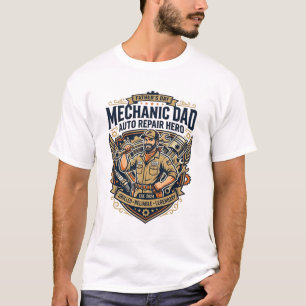 Vaderdag monteur vader T-shirt grappige werkende v