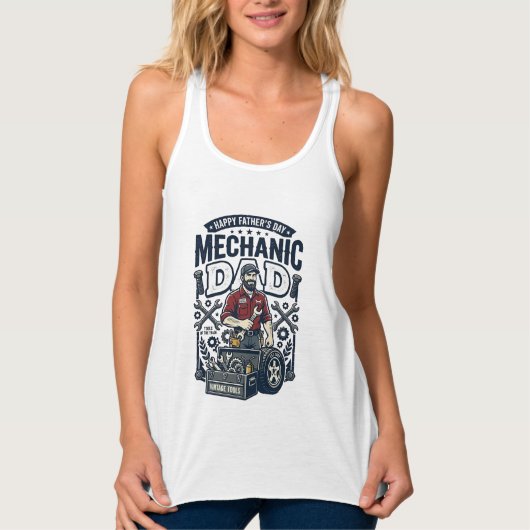 Vaderdag monteur vader T-shirt grappige werkende v (Voorkant)