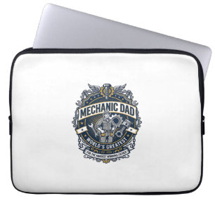 Vaderdag monteur vader T-shirt grappige werkende v Laptop Sleeve
