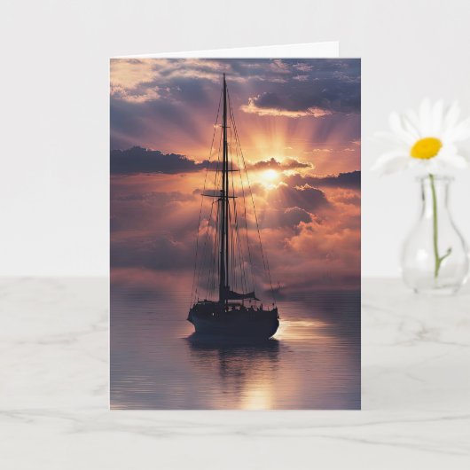 Vaderdag Mooie Zeezicht Inspirerend Kaart (Kleine Plant)