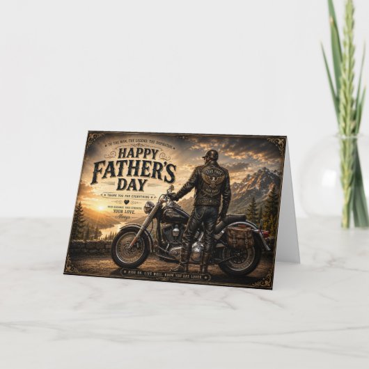 Vaderdag Motor Kaart | Papa Biker Groet  (Voorkant)