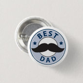 Vaderdag Mustache Best Dad Ronde Button 3,2 Cm (Voorkant /achterkant)