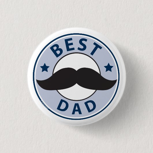 Vaderdag Mustache Best Dad Ronde Button 3,2 Cm (Voorkant)