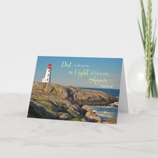 Vaderdag naar Dad Lighthouse op Rocky Shore Kaart (Voorkant)