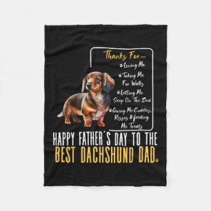 Vaderdag naar de beste teckel papa - teckel fleece deken