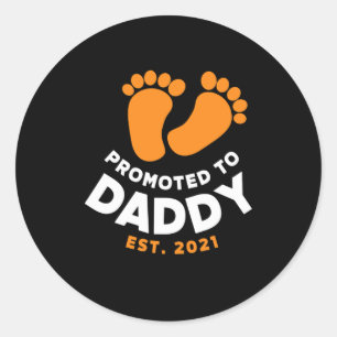 Vaderdag Naar papa gepromoot 2021 Ronde Sticker