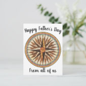 Vaderdag Nautical Compass Navigator Sailing Briefkaart (Staand voorkant)