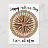 Vaderdag Nautical Compass Navigator Sailing Briefkaart (Voorkant)