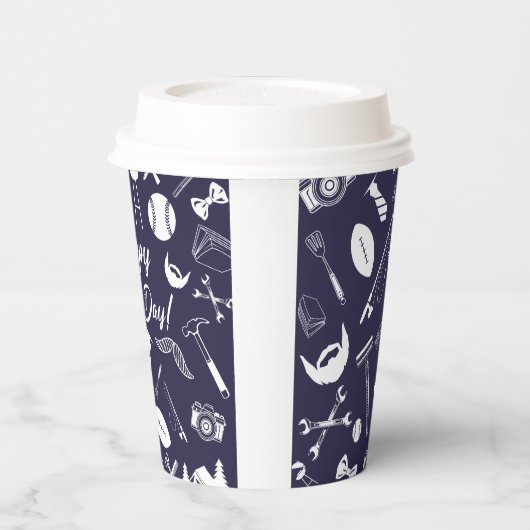 Vaderdag Navy Papieren Bekers (Links)