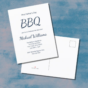 Vaderdag New Dad BBQ Eenvoudige Bold Typografie Uitnodiging Briefkaart