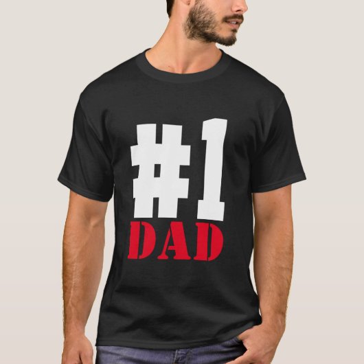 Vaderdag nummer 1 Papa Black T-shirt (Voorkant)
