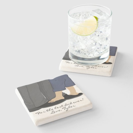 vaderdag Onderzetter Gift Child and Dad (Zijkant)