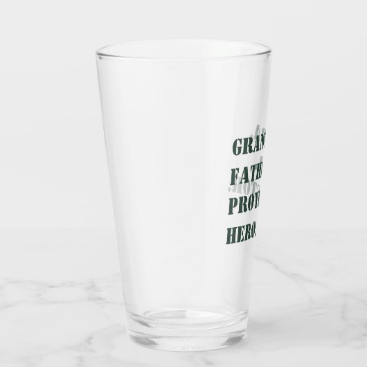 Vaderdag opa Father Protector Hero Text Glas (Rechts)