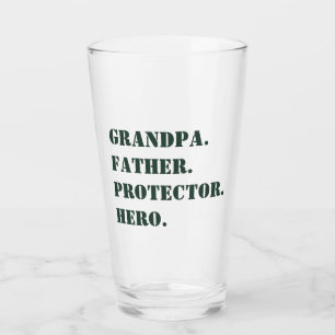 Vaderdag opa Father Protector Hero Text Glas