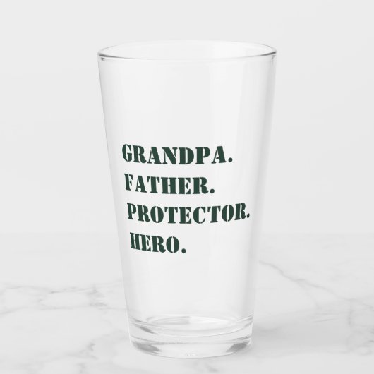 Vaderdag opa Father Protector Hero Text Glas (Voorkant)