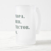 Vaderdag opa Father Protector Hero Text Matglas Bierpul (Voorkant rechts)