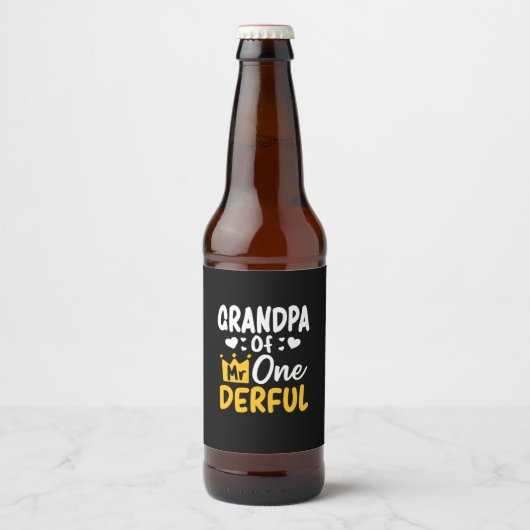 Vaderdag |Opa van de heer Onederful 1st Birthday Bier Etiket (Voorkant)