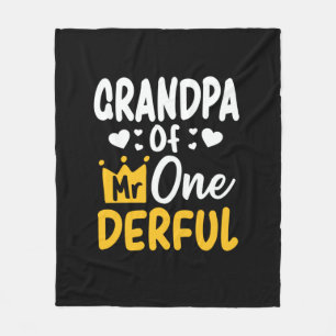Vaderdag Opa van de heer Onederful 1st Birthday Fleece Deken