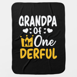 Vaderdag |Opa van de heer Onederful 1st Birthday Inbakerdoek