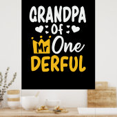 Vaderdag |Opa van de heer Onederful 1st Birthday Poster (Keuken)