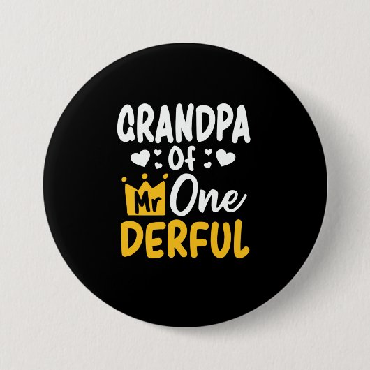 Vaderdag |Opa van de heer Onederful 1st Birthday Ronde Button 7,6 Cm (Voorkant)