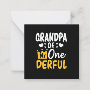 Vaderdag Opa van Mr Onederful 1e verjaardag Notitiekaartje