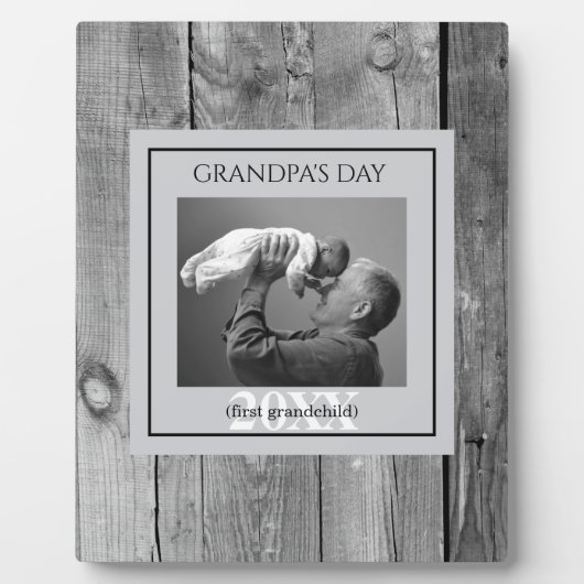 Vaderdag opa's Day First Photo Lijst Fotoplaat (Voorkant)