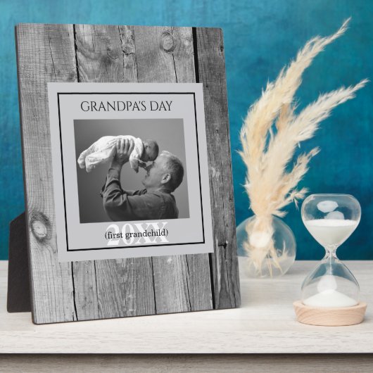 Vaderdag opa's Day First Photo Lijst Fotoplaat (Zijkant)