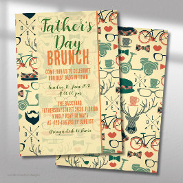 Vaderdag Oranje Groene Icons Brunch Kaart