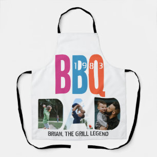 Vaderdag pa BBQ Barbeque Master Photo Collage Schort