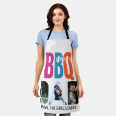 Vaderdag pa BBQ Barbeque Master Photo Collage Schort (Gedragen)