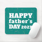 Vaderdag Paint Splatter Blauwgroen Blauw en Wit Muismat (Met muis)