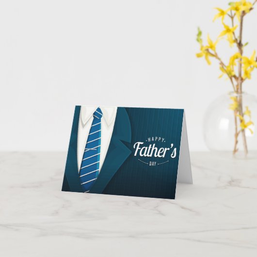 Vaderdag Pak en Das Kaart (Gele Bloem)