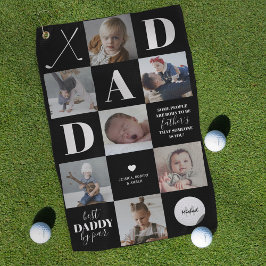 Vaderdag Pap Foto Collage Golf Towel Golfhanddoek