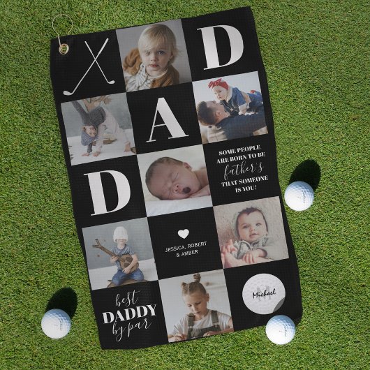 Vaderdag Pap Foto Collage Golf Towel Golfhanddoek