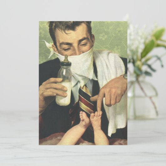  Vaderdag, pap geeft Baby een fles Kaart (Staand voorkant)