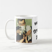 Vaderdag, pap geeft Baby een fles Koffiemok (Links)