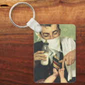  Vaderdag, pap geeft Baby een fles Sleutelhanger (Voorkant)