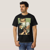  Vaderdag, pap geeft Baby een fles T-shirt (Voorkant volledig)