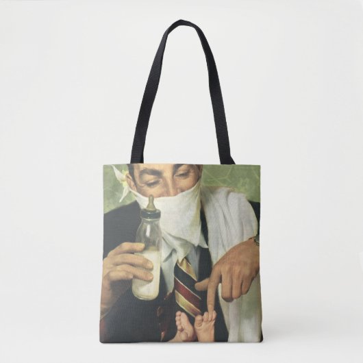  Vaderdag, pap geeft Baby een fles Tote Bag (Voorkant)