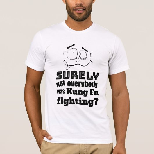 Vaderdag Pap Joke Crazy Kung Fu Fighting T-shirt (Voorkant)