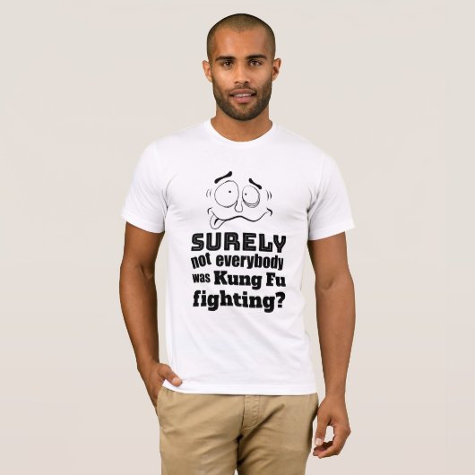 Vaderdag Pap Joke Crazy Kung Fu Fighting T-shirt (Voorkant volledig)