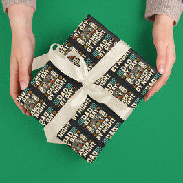 Vaderdag Pap overdag Gamer bij nacht Cadeaupapier