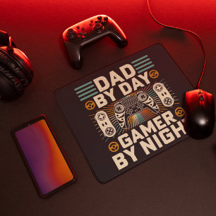 Vaderdag Pap overdag Gamer bij nacht Muismat