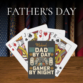 Vaderdag Pap overdag Gamer bij nacht Pokerkaarten